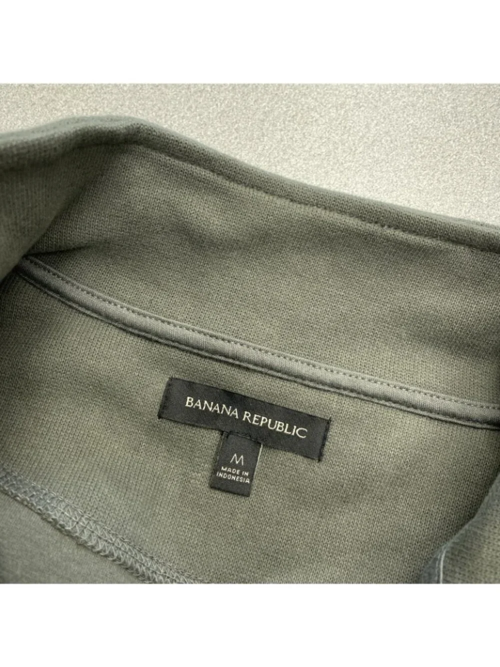 Banana Republic Men's M Olive Green Half-Zip Pullover Sweater Cotton Blend N1475
